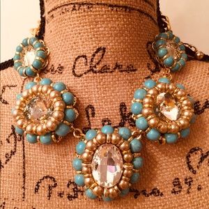 Blue & Gold Chunky Necklace Custom Jewlery